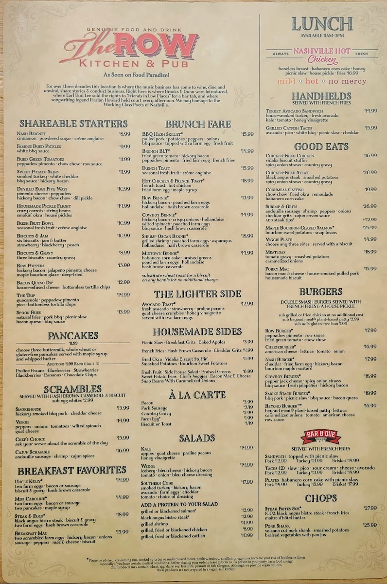 The Row Kitchen & Pub Menu - Image 2