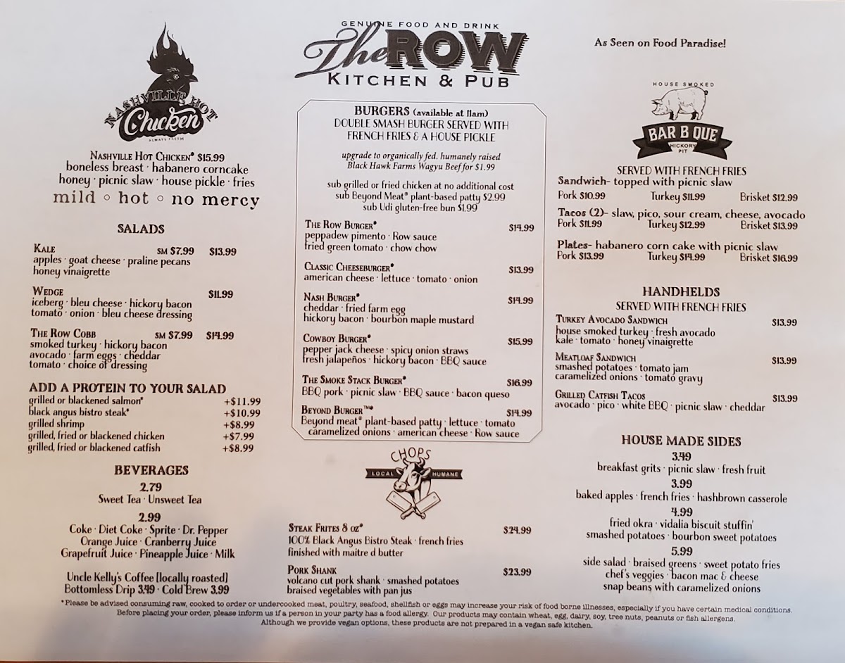 The Row Kitchen & Pub Menu - Image 5